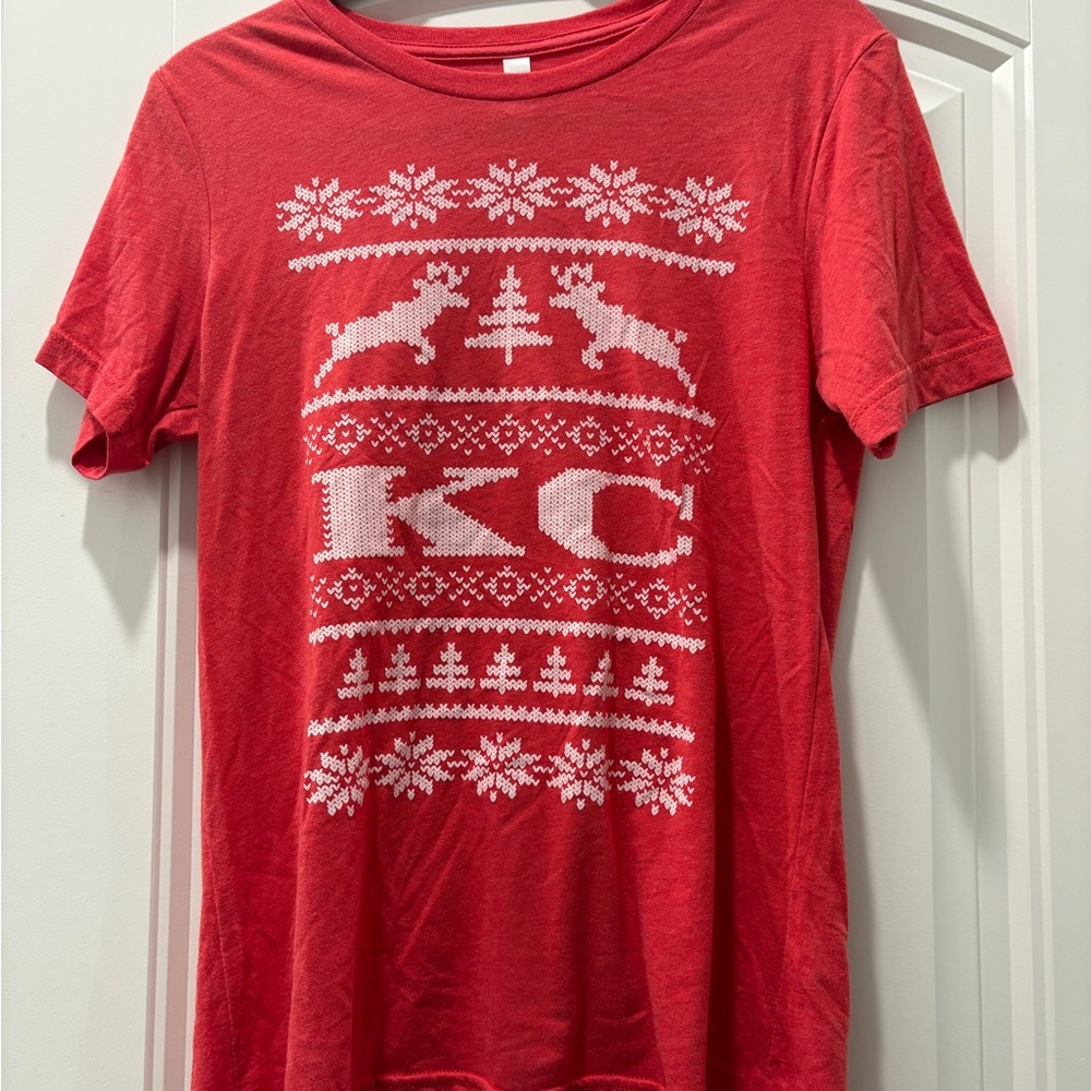 Bella Canvas Red Kids Tee with Winter Motif
